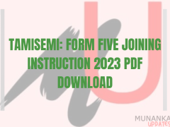 TAMISEMI: Form Five Joining Instruction 2023 pdf Download